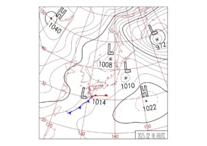 2025/2/16 9時天気図